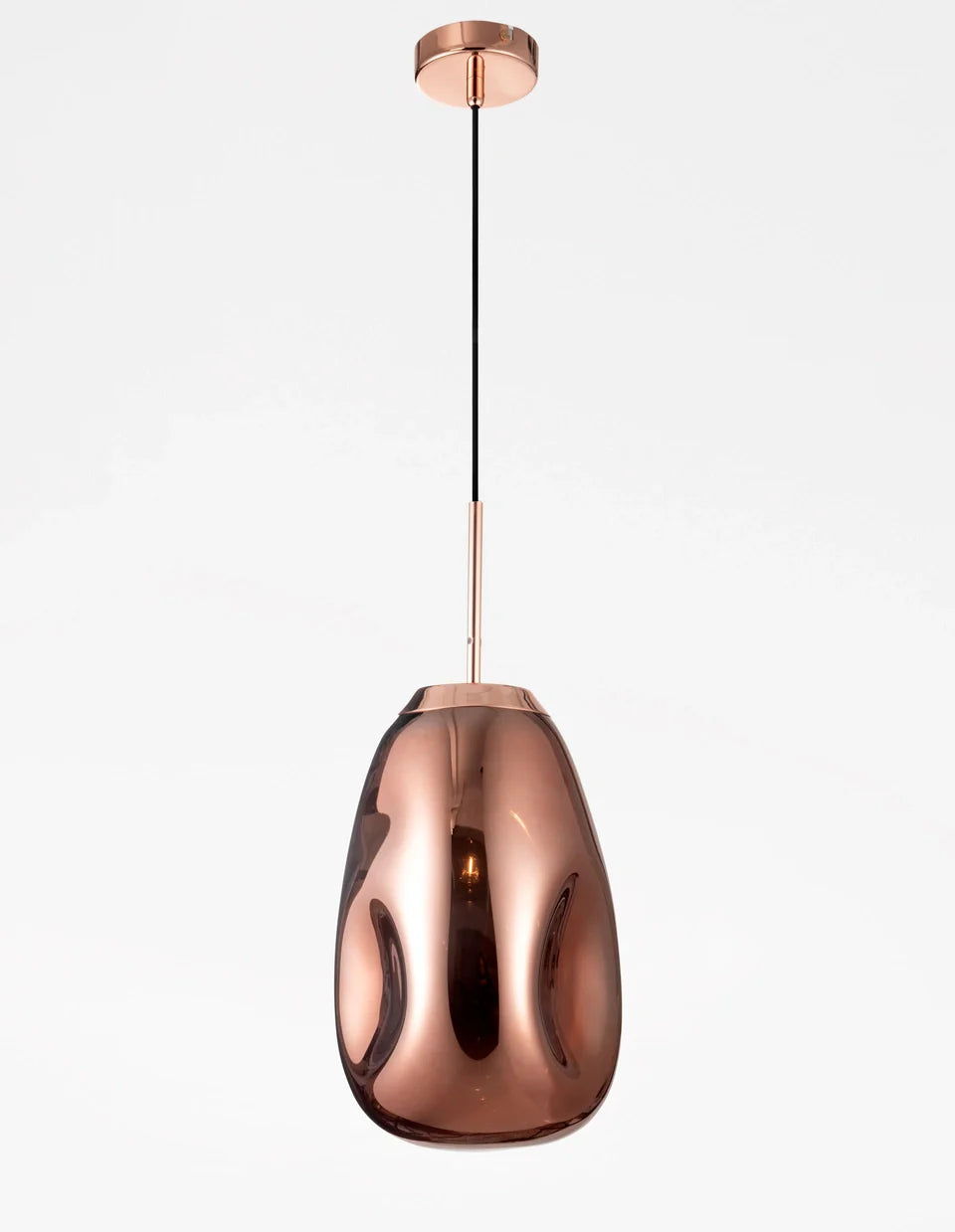 VAL Copper Finish Dimpled Lozenge Single Pendant - ID 14807