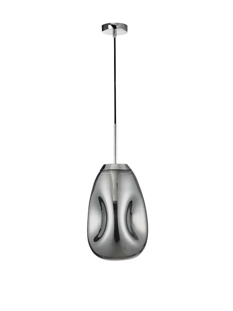 VAL Chrome Finish Dimpled Lozenge Single Pendant - ID 14806