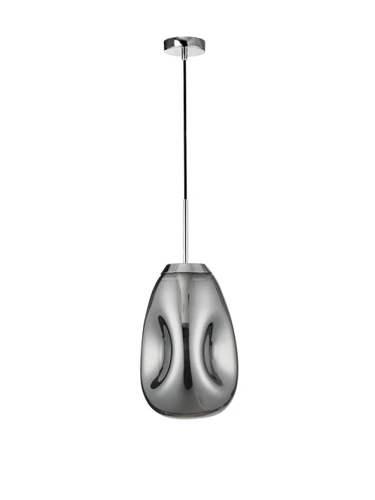 VAL Chrome Finish Dimpled Lozenge Single Pendant - ID 14806
