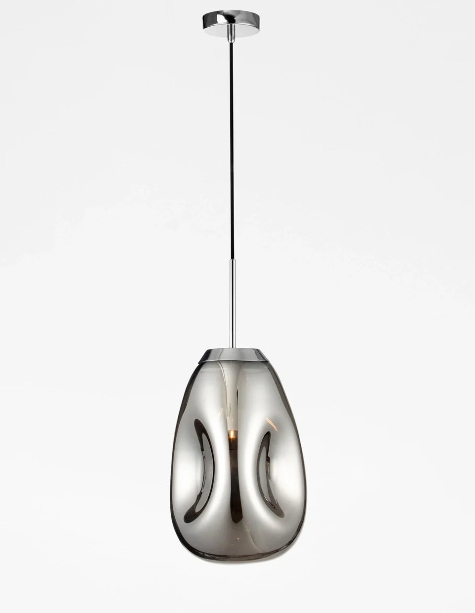 VAL Chrome Finish Dimpled Lozenge Single Pendant - ID 14806