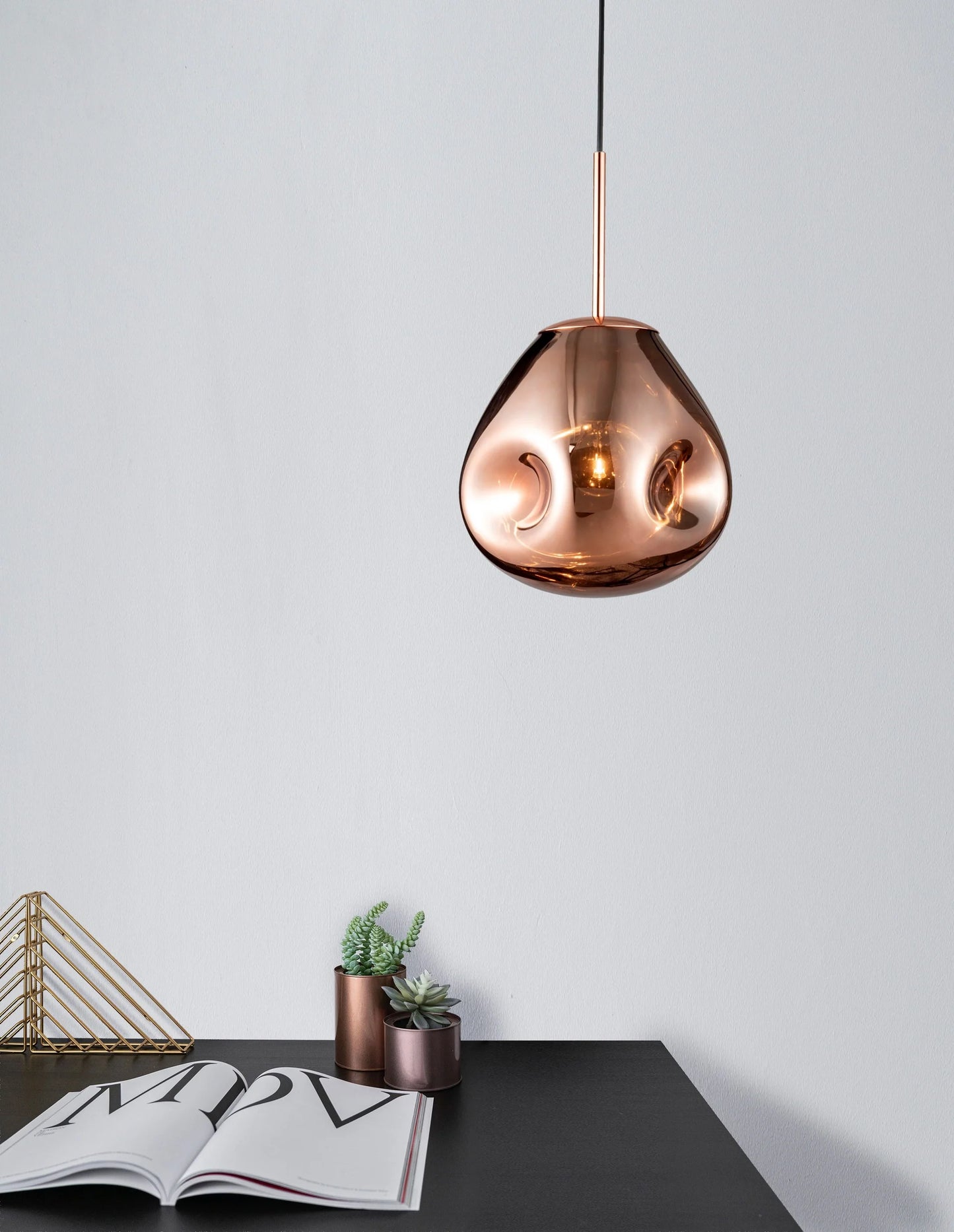 VAL Copper Finish Dimpled Single Pendant - ID 14804