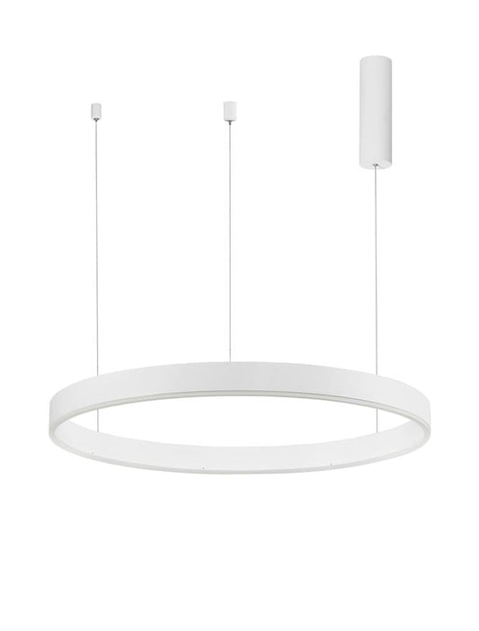 MOT Dimmable Sandy White Aluminium & Acrylic Ring Pendant Medium - ID 10208