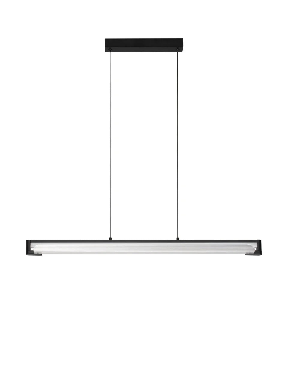 EME Black Metal and Single Ribbed Glass Modern Linear Pendant - ID 14935