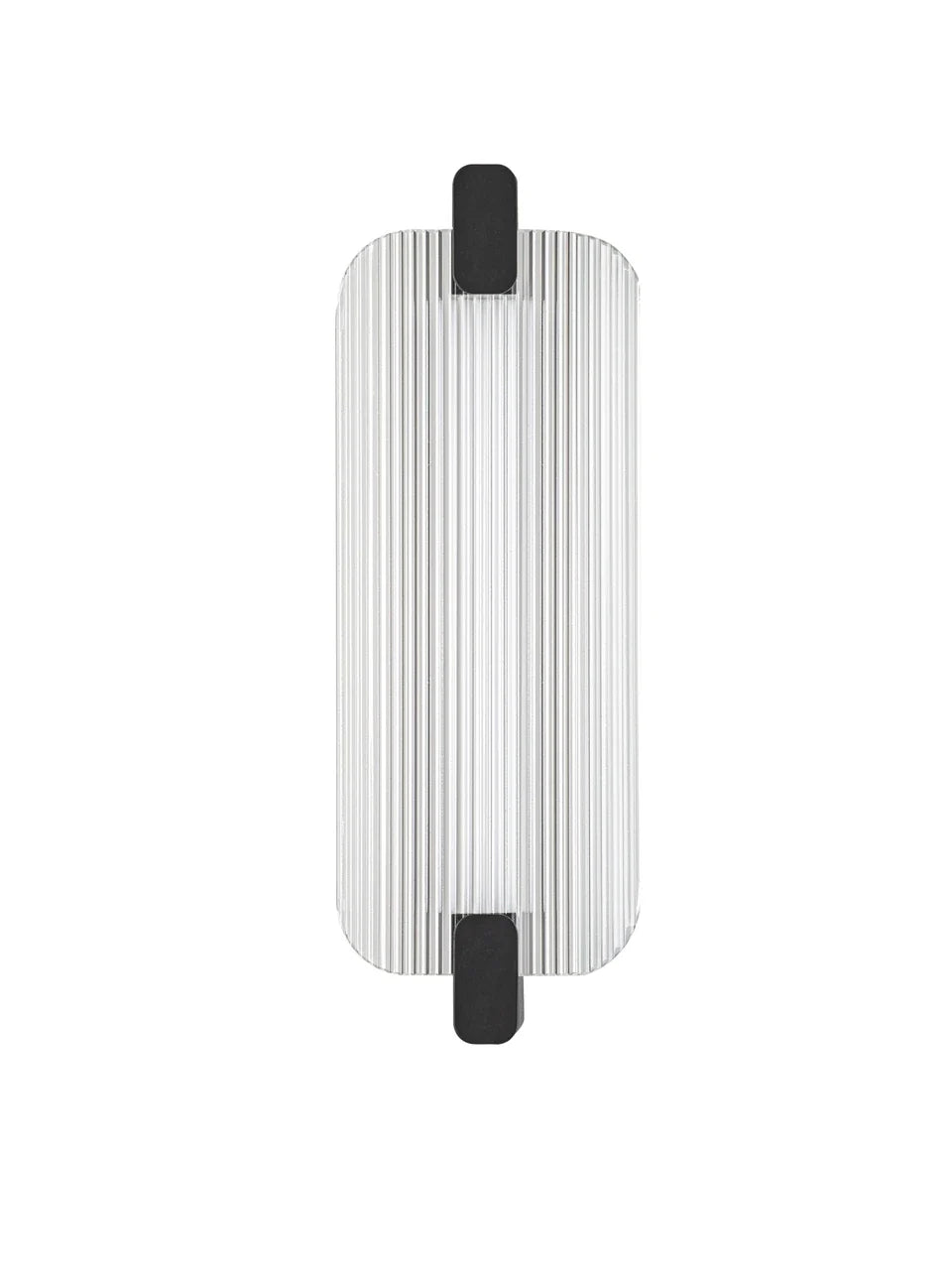 EME Black Metal and Ribbed Glass Modern Wall Light - ID 14937