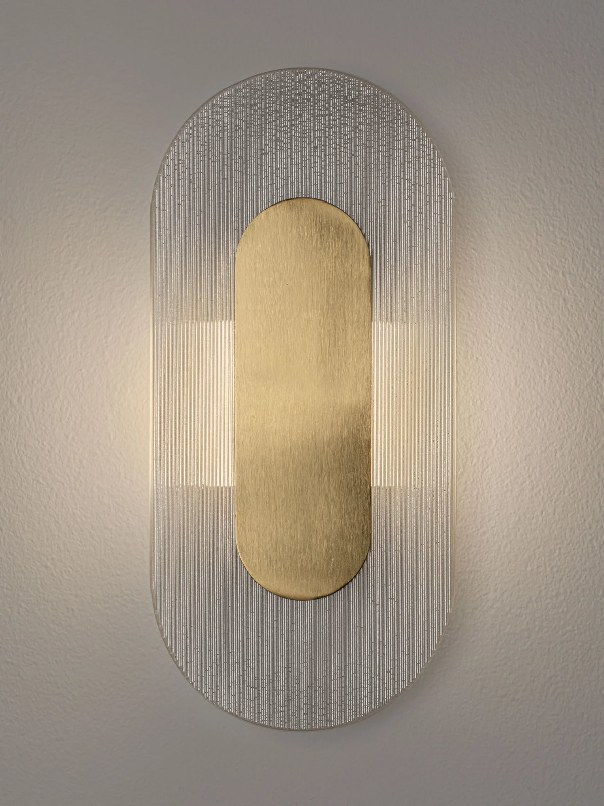 RIO Small Gold & Textured Clear Glass LED Linear Wall Light - ID 15025