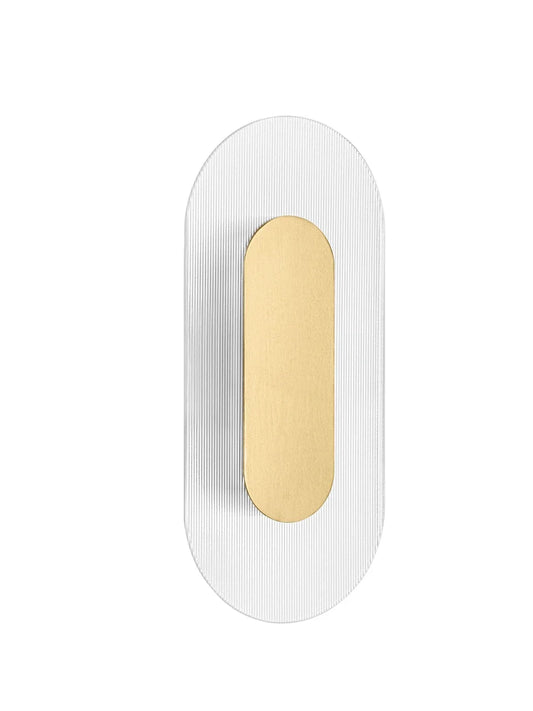 RIO Small Gold & Textured Clear Glass LED Linear Wall Light - ID 15025