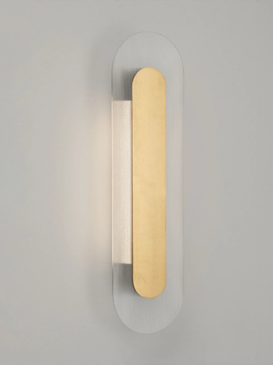 RIO Medium Gold & Textured Clear Glass LED Linear Wall Light - ID 15027