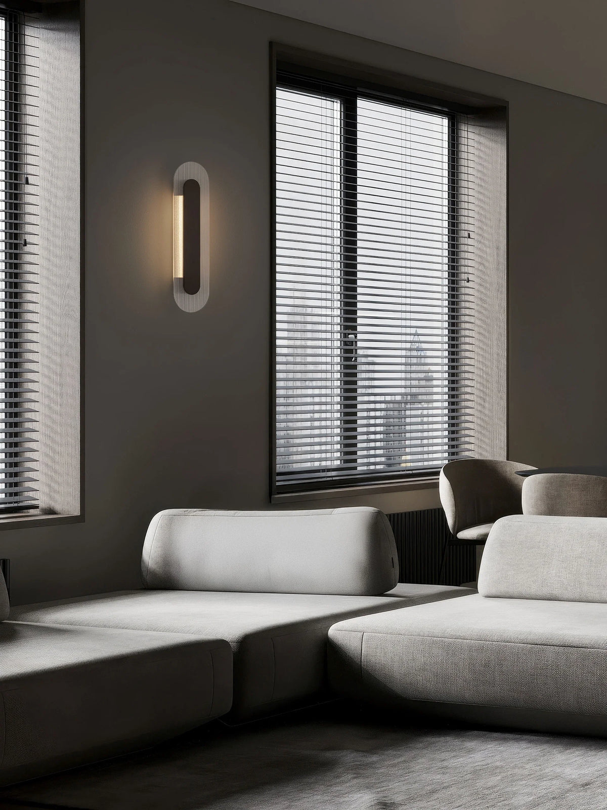 RIO Medium Matt Black & Textured Clear Glass LED Linear Wall Light - ID 15028