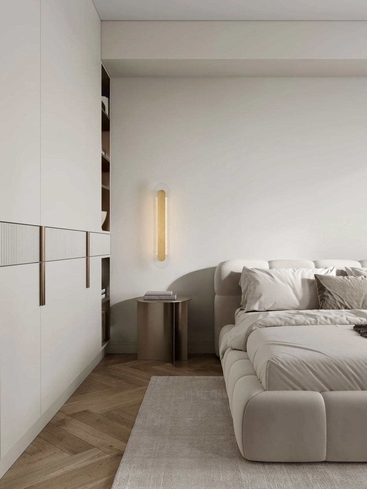 RIO Large Gold & Textured Clear Glass LED Linear Wall Light - ID 15029