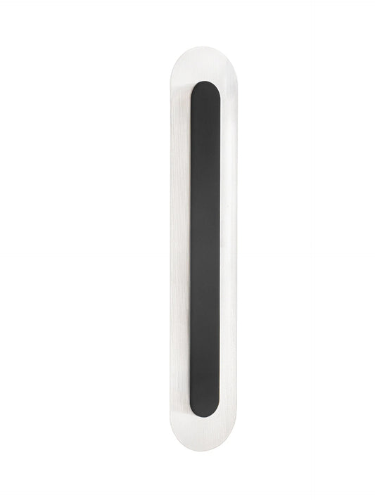 RIO Large Matt Black & Textured Clear Glass LED Linear Wall Light - ID 15030