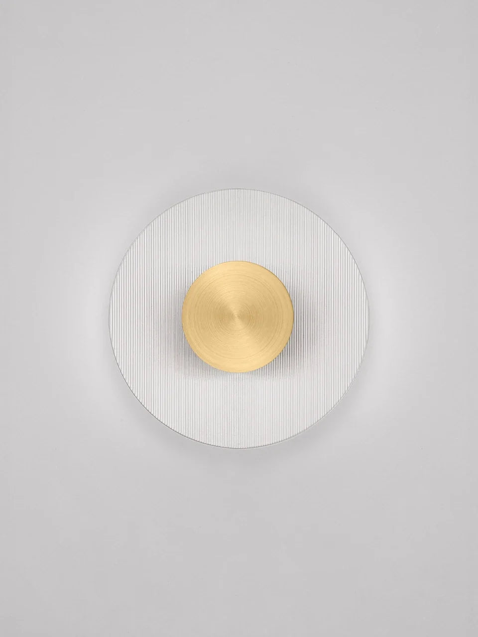 RIO Small Gold & Textured Clear Glass LED Round Wall Light - ID 15031