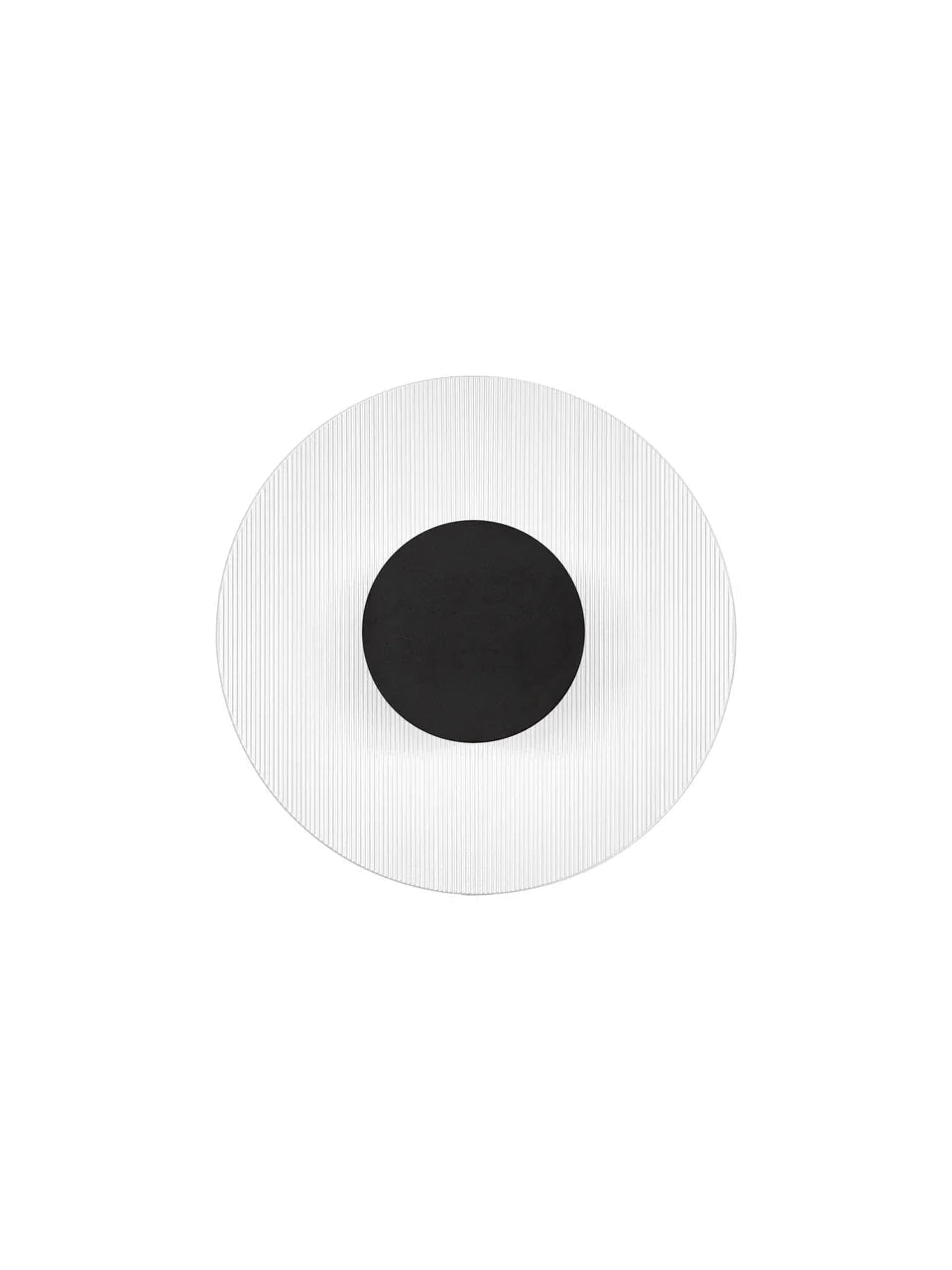 RIO Small Matt Black & Textured Clear Glass LED Round Wall Light - ID 15032