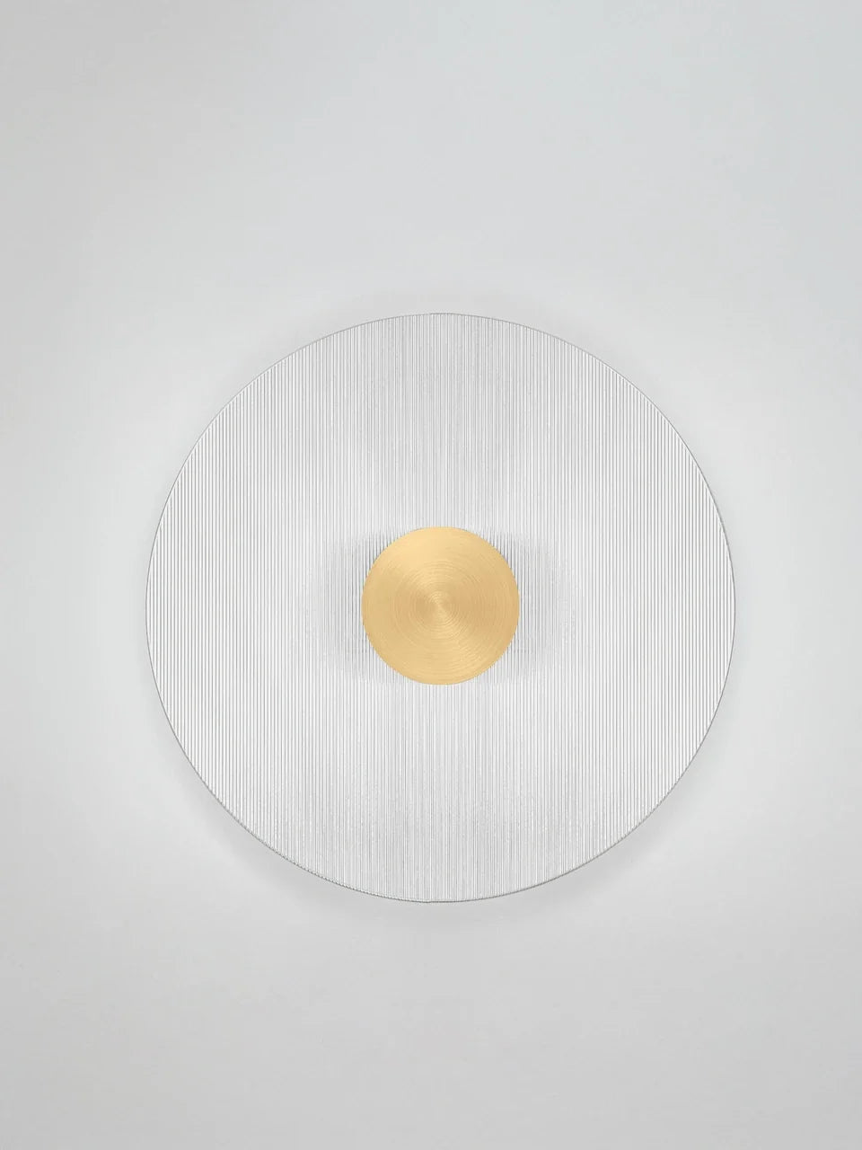 RIO Large Gold & Textured Clear Glass LED Round Wall Light - ID 15033