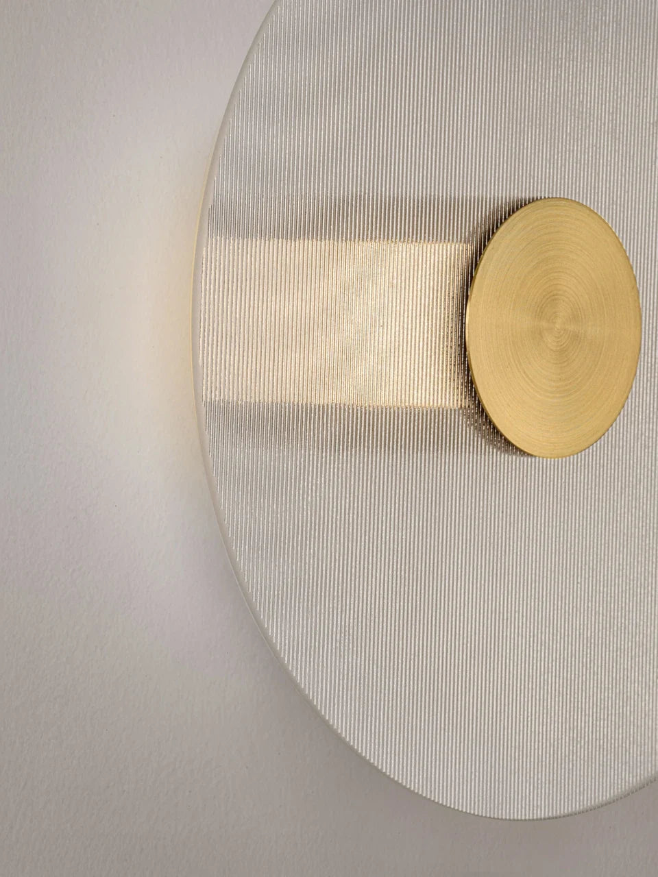 RIO Large Gold & Textured Clear Glass LED Round Wall Light - ID 15033