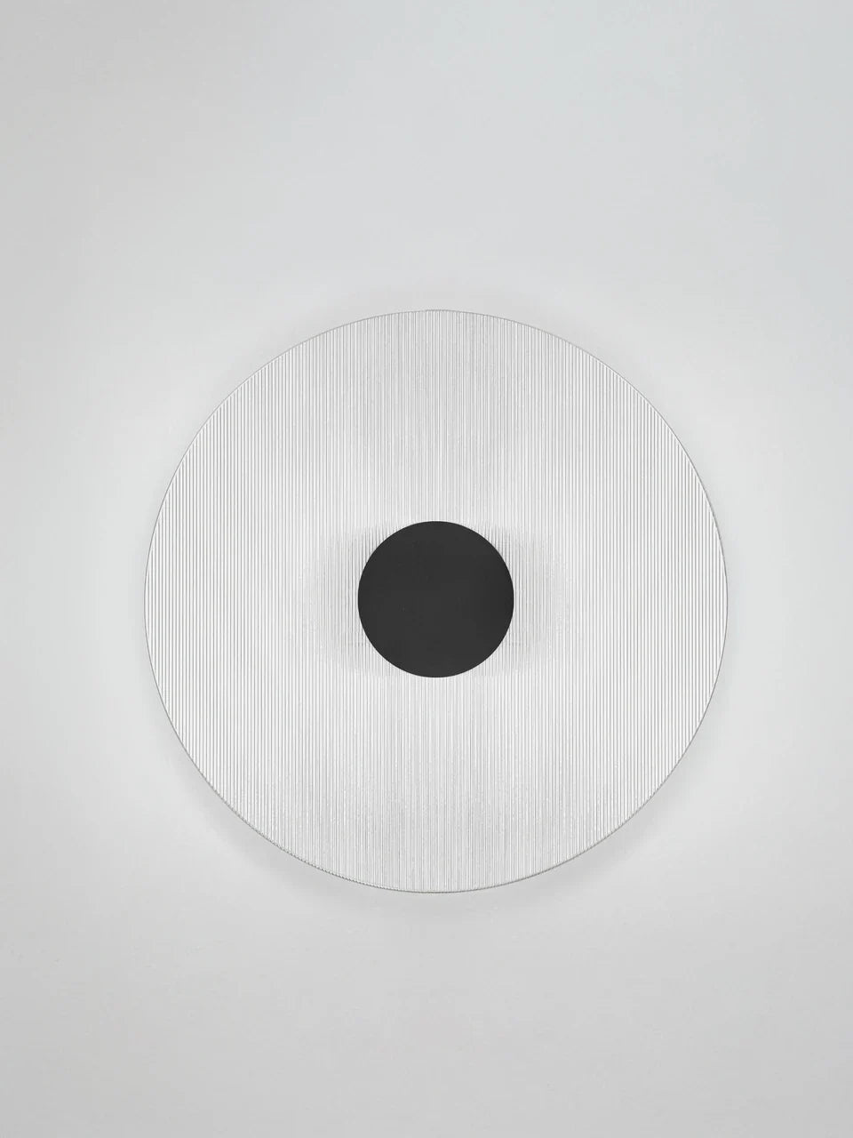 RIO Large Matt Black & Textured Clear Glass LED Round Wall Light - ID 15034