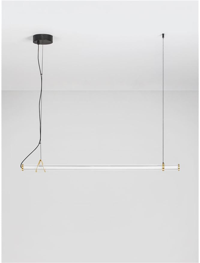 ELI Clear Glass Multi-Pendant with Gold & Black Metalwork - ID 14492