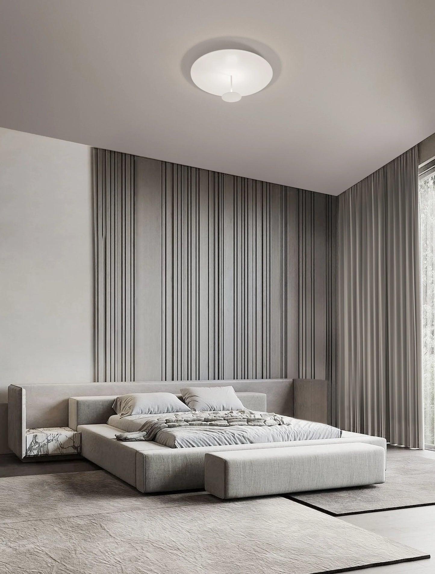 IMA Sandy White Large Semi-Flush Ceiling Light - ID 14818