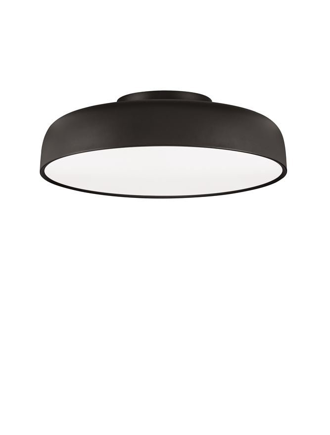 NOE Sandy Black 50cm Deep Bowl LED Flush Ceiling Light - ID 14574