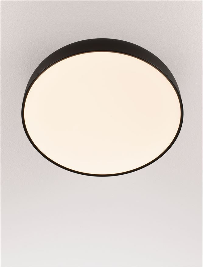 NOE Sandy Black 50cm Deep Bowl LED Flush Ceiling Light - ID 14574