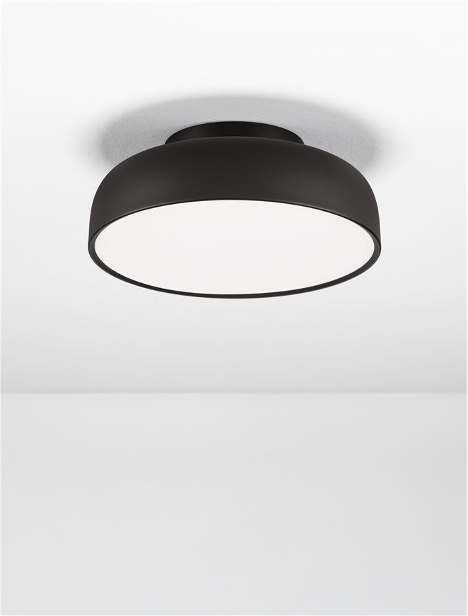 NOE Sandy Black 40cm Deep Bowl LED Flush Ceiling Light - ID 14571