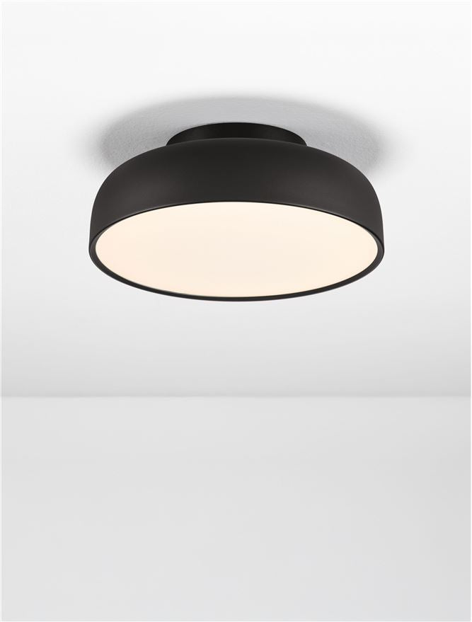 NOE Sandy Black 40cm Deep Bowl LED Flush Ceiling Light - ID 14571