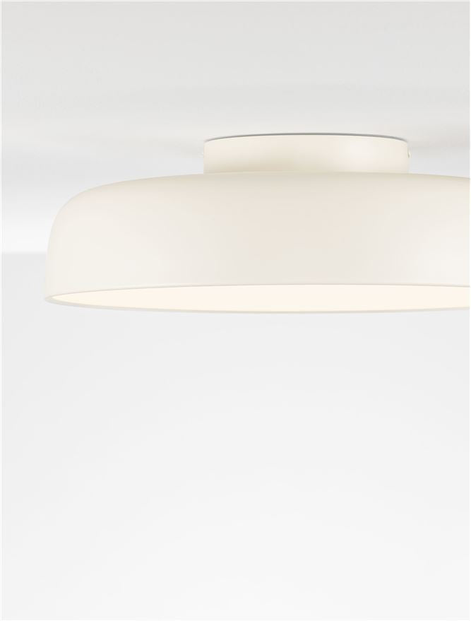 NOE Cream 50cm Deep Bowl LED Flush Ceiling Light - ID 14575