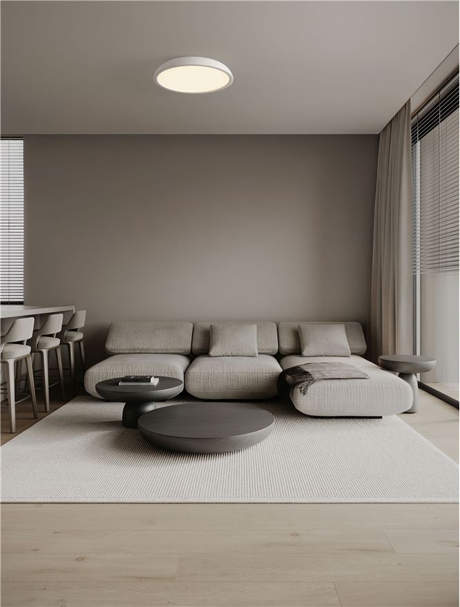 FEL Sandy White 60cm LED Flush Ceiling Light - ID 14569