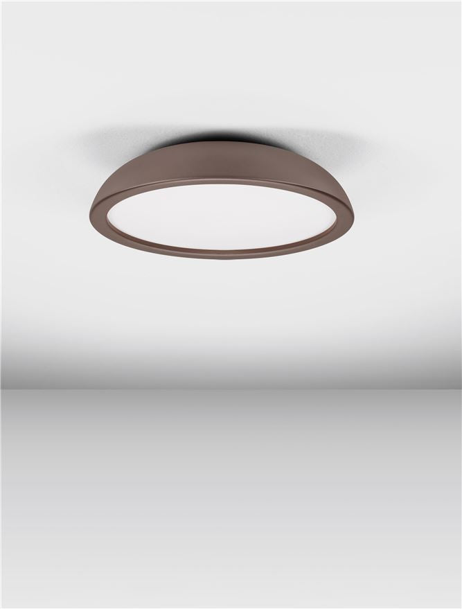 FEL Brown Steel 45cm LED Flush Ceiling Light - ID 14567