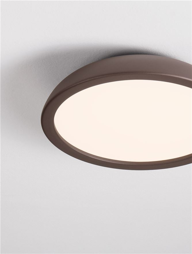 FEL Brown Steel 45cm LED Flush Ceiling Light - ID 14567