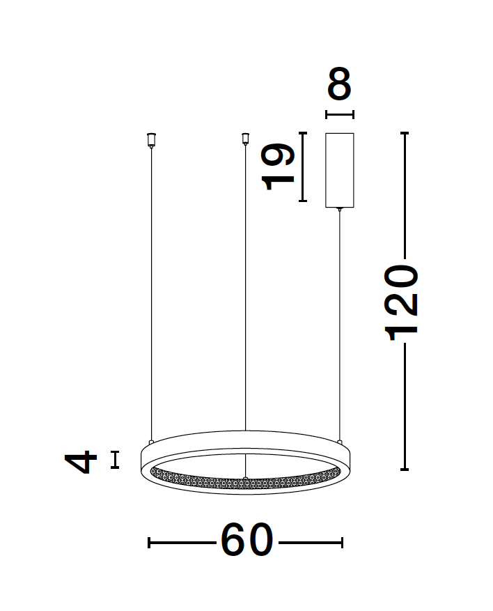PRE Dimmable Gold & Acrylic Single Ring Pendant Medium - ID 10067