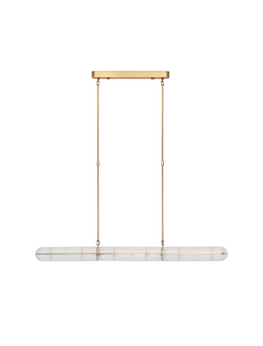 GLO Antique Brass Metal & Structured Glass Linear Pendant - ID 14258