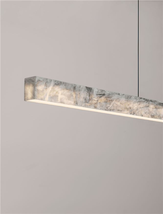 VAL Natural Marble Stone Ring Linear Pendant - ID 14343