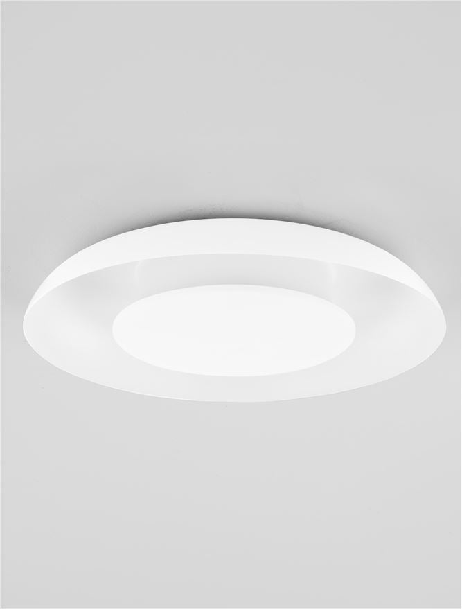 NL Eposi Sandy White Semi Flush Round Ceiling Light 40cm - ID 14559