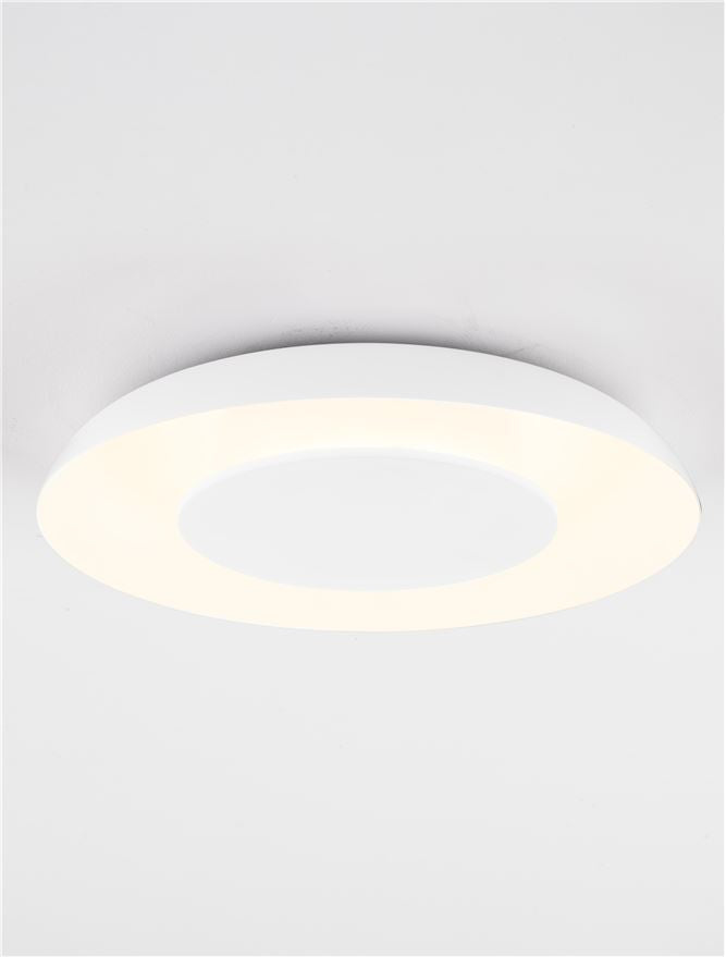 NL Eposi Sandy White Semi Flush Round Ceiling Light 40cm - ID 14559