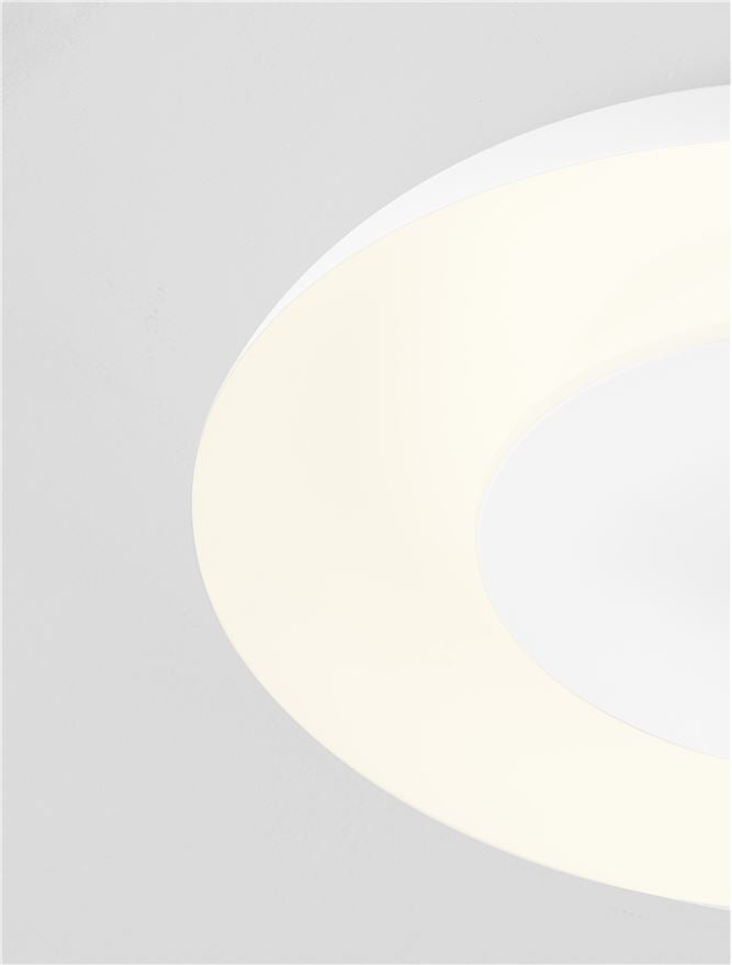 NL Eposi Sandy White Semi Flush Round Ceiling Light 40cm - ID 14559