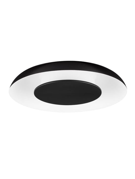 NL Eposi Sandy Black & White Semi Flush Round Ceiling Light 40cm - ID 14560