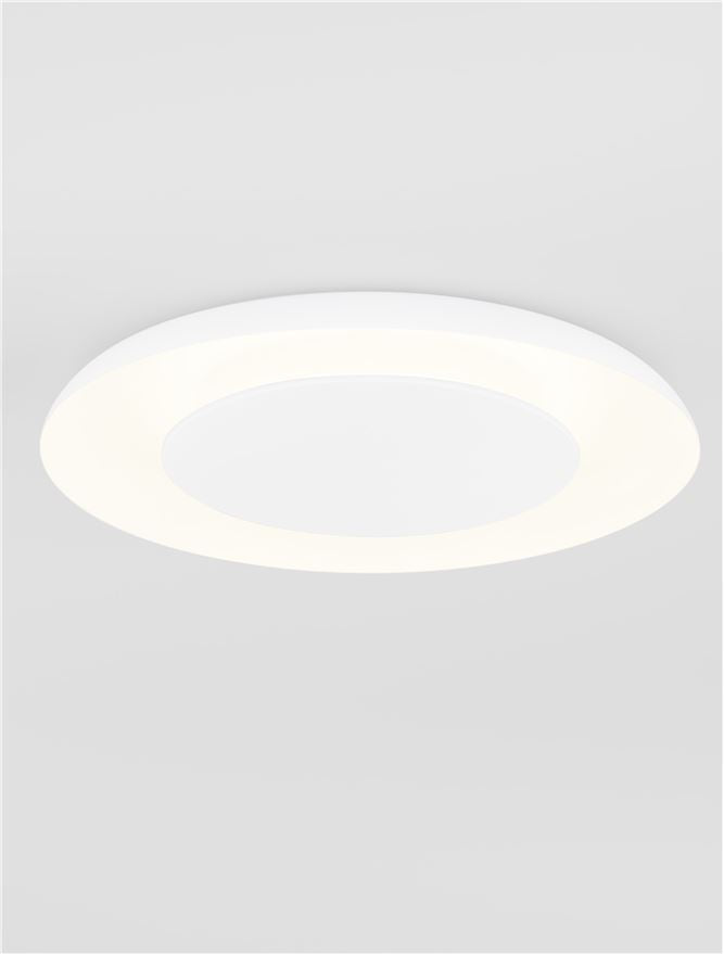 NL Eposi Sandy White Semi Flush Round Ceiling Light 60cm - ID 14561
