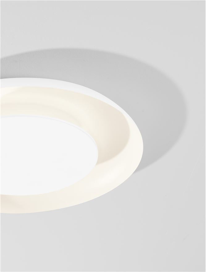 NL Eposi Sandy White Semi Flush Round Ceiling Light 60cm - ID 14561