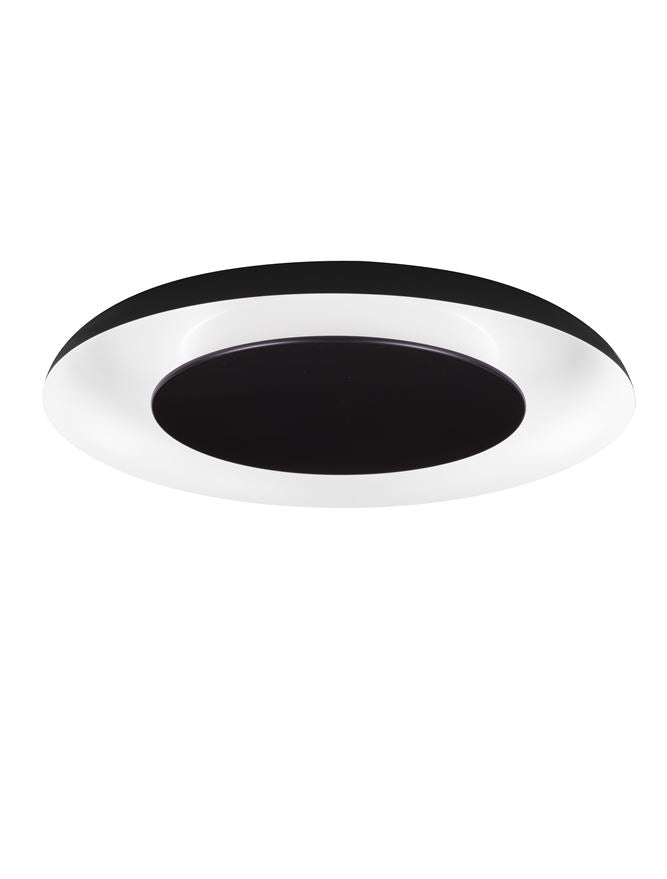 NL Eposi Sandy Black & White Semi Flush Round Ceiling Light 60cm - ID 14562