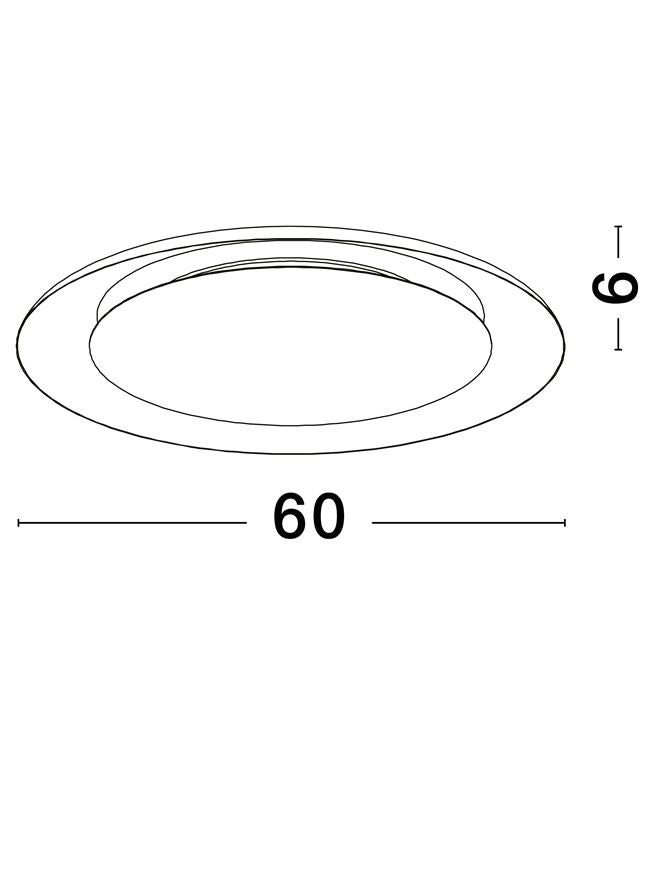 NL Eposi Sandy Black & White Semi Flush Round Ceiling Light 60cm - ID 14562