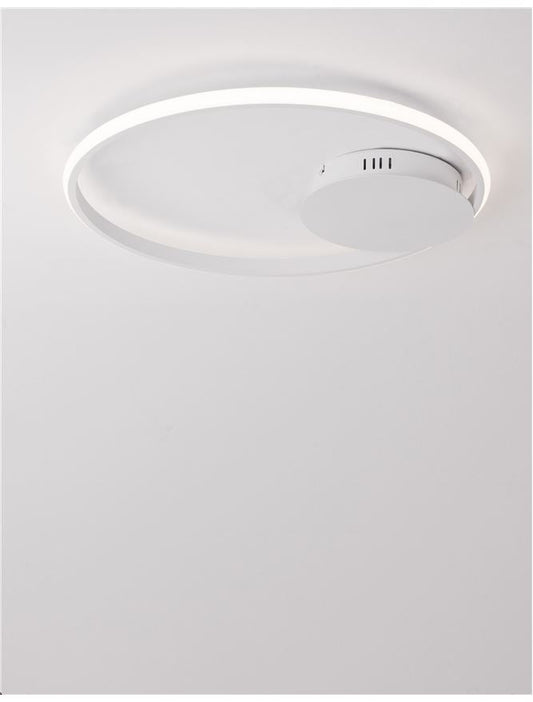 FUL Single Halo Dimmable Ceiling Light In Sandy White Aluminium & Acrylic - ID 10326