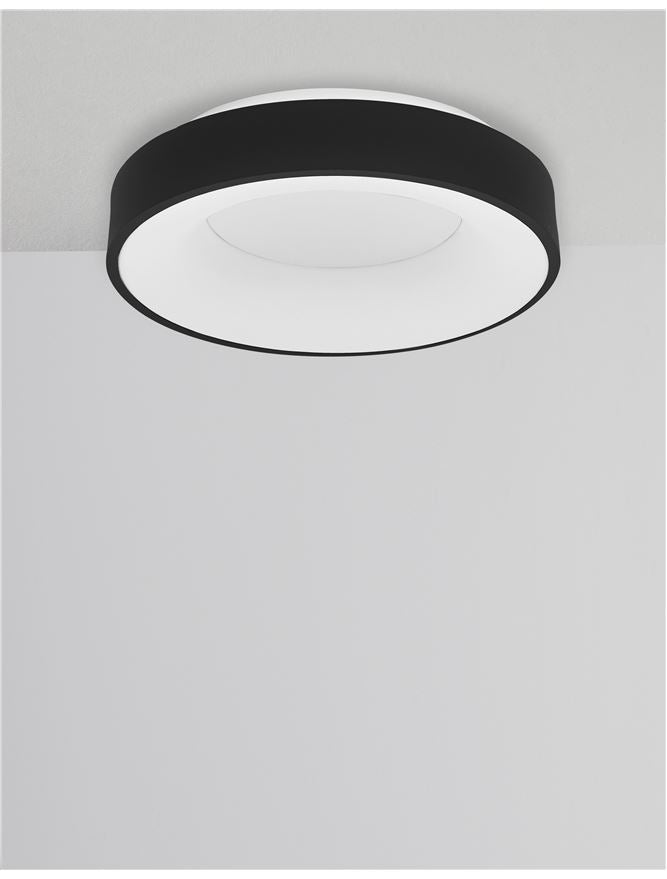 RAN Sandy Black Aluminium & Acrylic Dimmable Warm Light Ring Flush Small - ID 10612