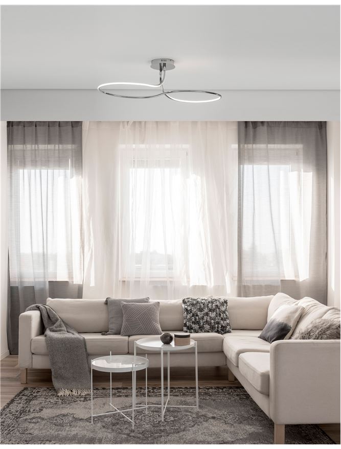 FUNG Chrome Aluminium & Acrylic Large Ceiling Light - ID 10582