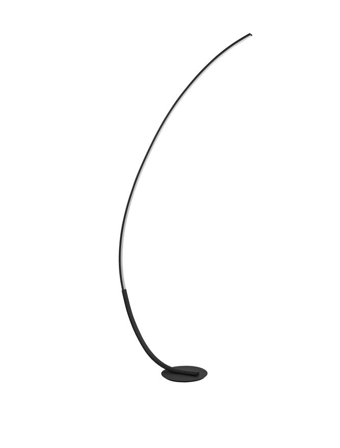 PREM Sandy Black Aluminium & Acrylic Arched Floor Light Side view
