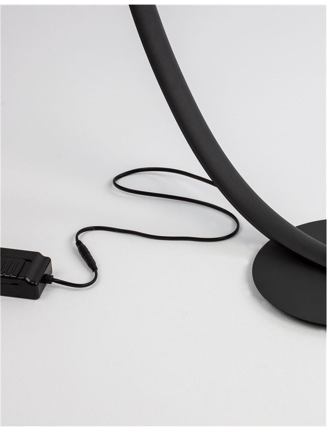 PREM Sandy Black Aluminium & Acrylic Arched Floor Light - Cable and Stand 