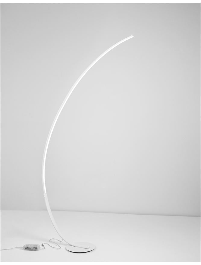 PREM Sandy White Aluminium & Acrylic Arched Floor Light
