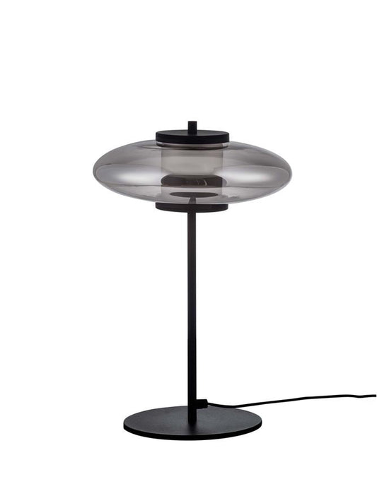 BAL Sandy Black Metal & Smoky Grey Table Lamp - ID 14598