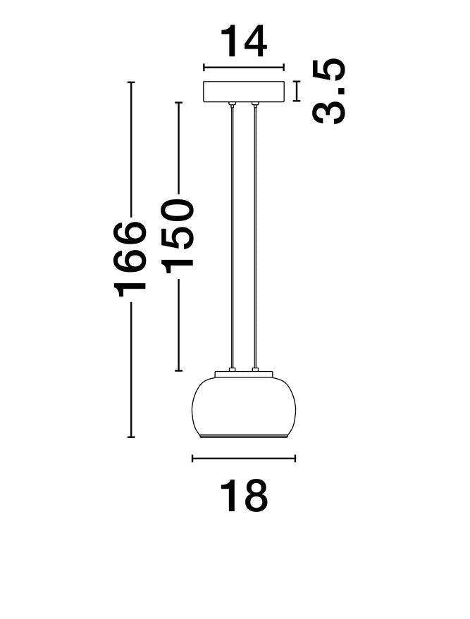 BIO Smokey Grey Glass LED Pendant - ID 14599