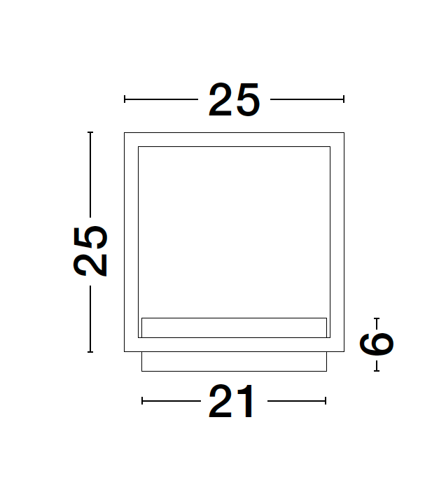 COR Sandy Black Aluminium & Acrylic Square Wall Light - ID 10044