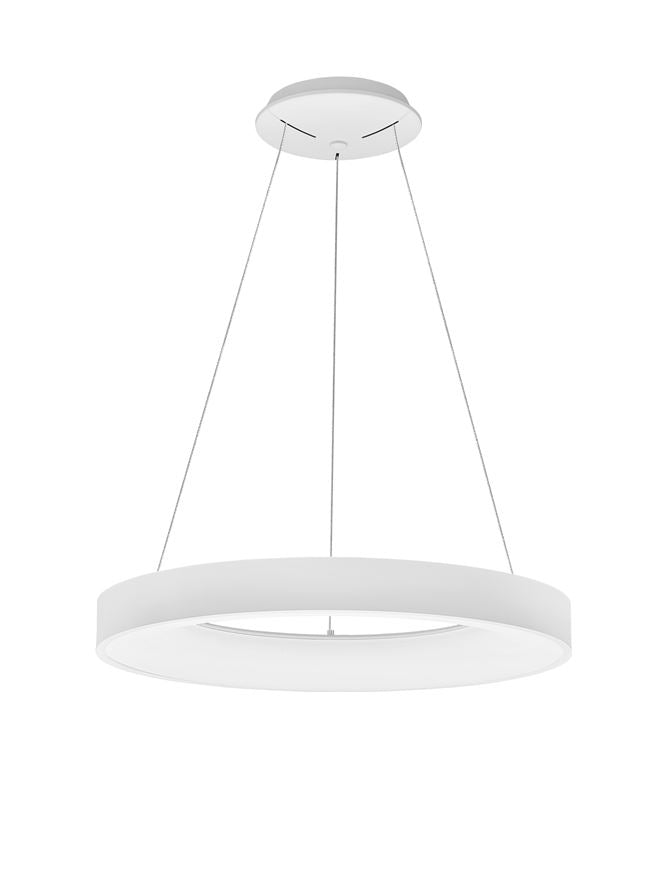 RAN Sandy White Aluminium & Acrylic Dimmable Cool Light Ring Pendant Large - ID 10418